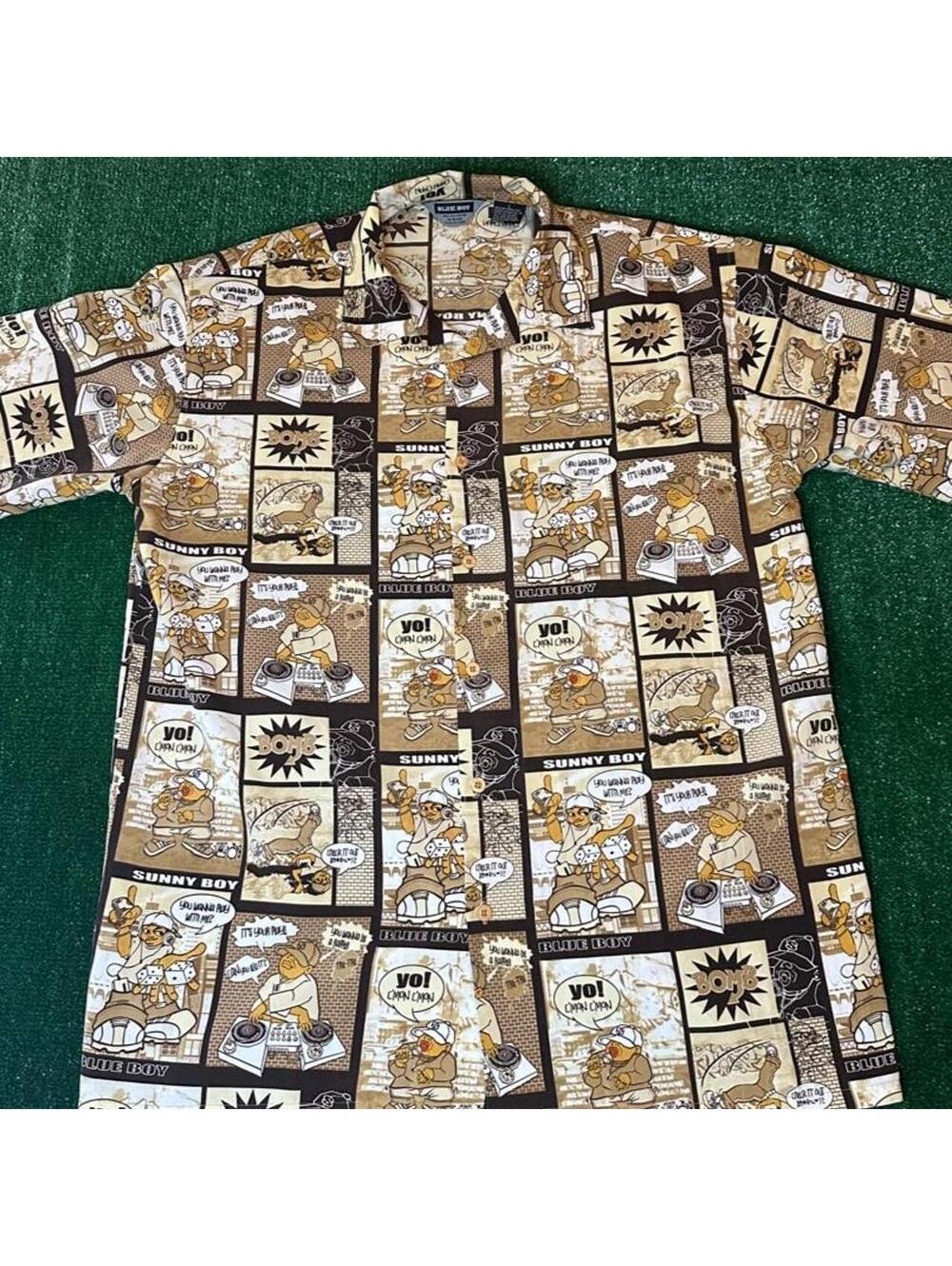 Vintage Blue Boy Sunny Boy  comic book All over print button-up shirt